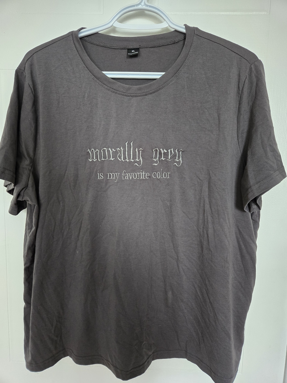 SHEIN Grey Graphic Short Sleeve Tee